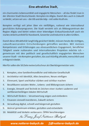 Leitlinien als Oberbürgermeister